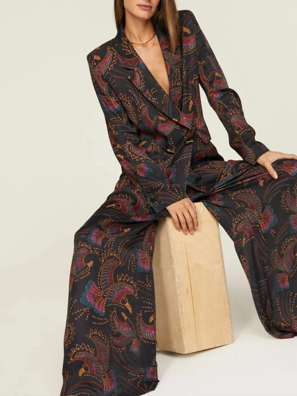 House of Harlow 1960 Black Paisley Printed Blazer - Picture 4 of 10